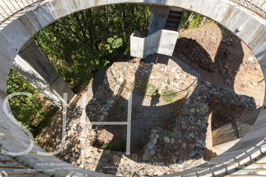 SAMUEL FORTRESS, BULGARIA- SEPTEMBER 6, 2017: Fortress of Bulgarian Tsar Samuel near village of Kliuch, Blagoevgrad region, Bulgaria